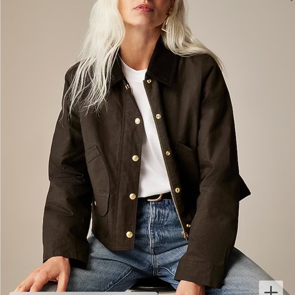 J. Crew Jackets & Blazers - J crew mossy brown Short Barn Jacket™ in English ripstop cotton